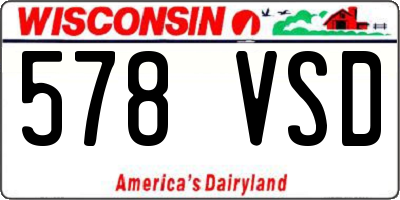 WI license plate 578VSD
