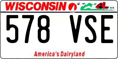 WI license plate 578VSE
