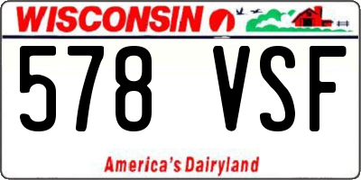 WI license plate 578VSF