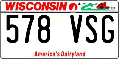WI license plate 578VSG