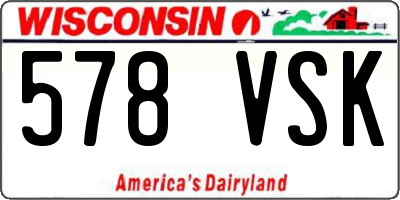 WI license plate 578VSK