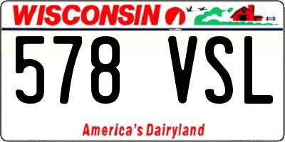 WI license plate 578VSL