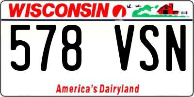 WI license plate 578VSN