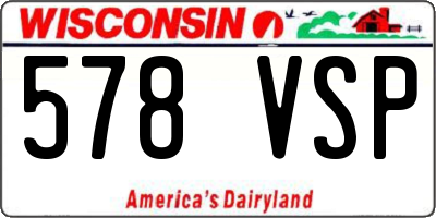 WI license plate 578VSP
