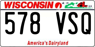 WI license plate 578VSQ