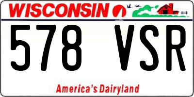WI license plate 578VSR