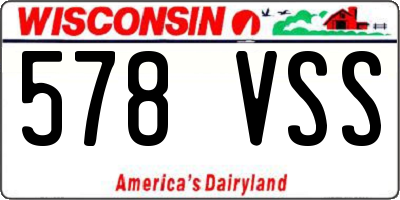 WI license plate 578VSS