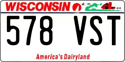 WI license plate 578VST
