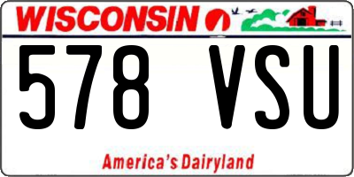WI license plate 578VSU