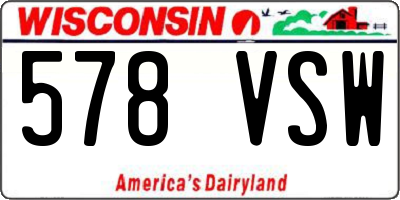 WI license plate 578VSW