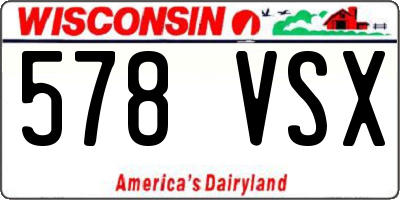 WI license plate 578VSX