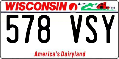 WI license plate 578VSY
