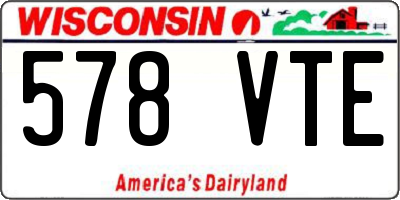 WI license plate 578VTE