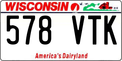 WI license plate 578VTK