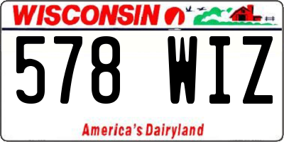 WI license plate 578WIZ