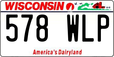WI license plate 578WLP
