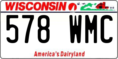 WI license plate 578WMC