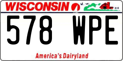 WI license plate 578WPE