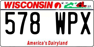 WI license plate 578WPX