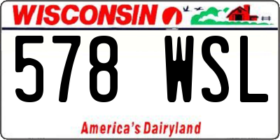 WI license plate 578WSL