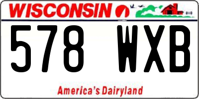 WI license plate 578WXB