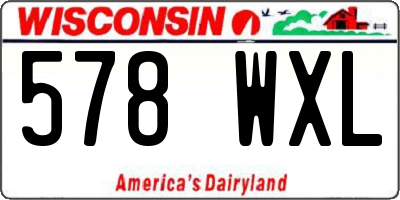 WI license plate 578WXL