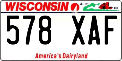 WI license plate 578XAF