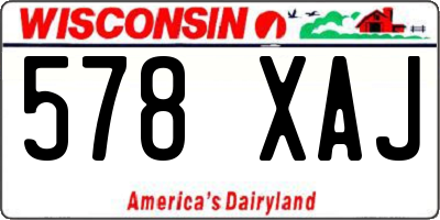 WI license plate 578XAJ