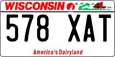 WI license plate 578XAT