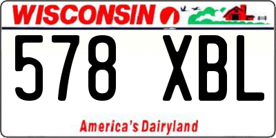 WI license plate 578XBL