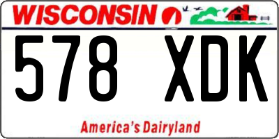 WI license plate 578XDK