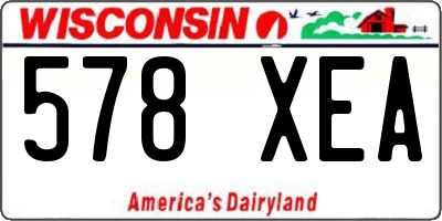 WI license plate 578XEA