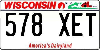 WI license plate 578XET
