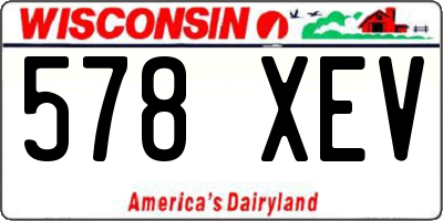 WI license plate 578XEV