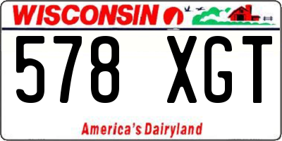 WI license plate 578XGT
