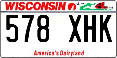 WI license plate 578XHK