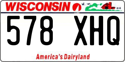 WI license plate 578XHQ