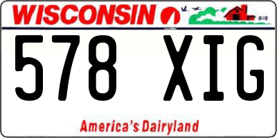 WI license plate 578XIG