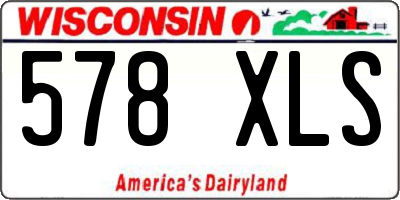 WI license plate 578XLS