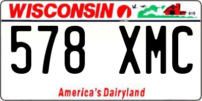 WI license plate 578XMC