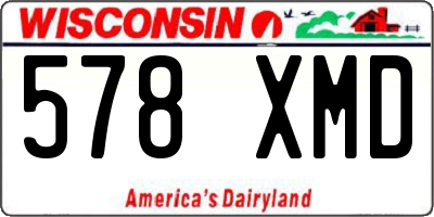WI license plate 578XMD