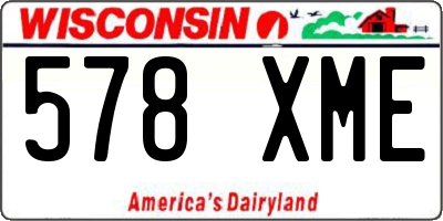 WI license plate 578XME