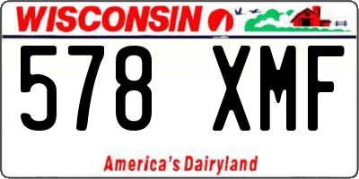 WI license plate 578XMF