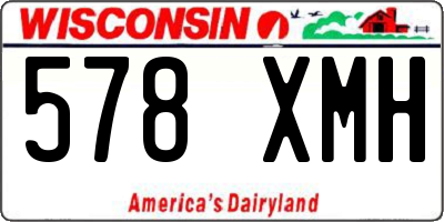 WI license plate 578XMH