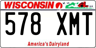 WI license plate 578XMT