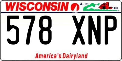 WI license plate 578XNP