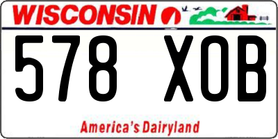 WI license plate 578XOB