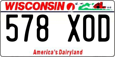 WI license plate 578XOD
