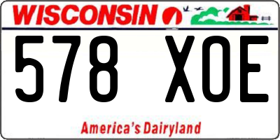 WI license plate 578XOE