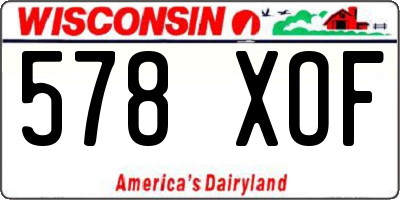 WI license plate 578XOF